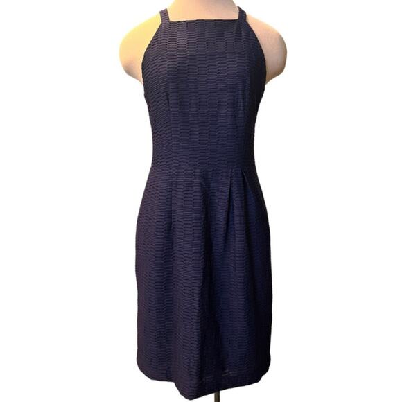 VTG Nanette Lepore New York Square Neck Open Back Cocktail Party Dress Sz 8 Blue - Picture 1 of 12